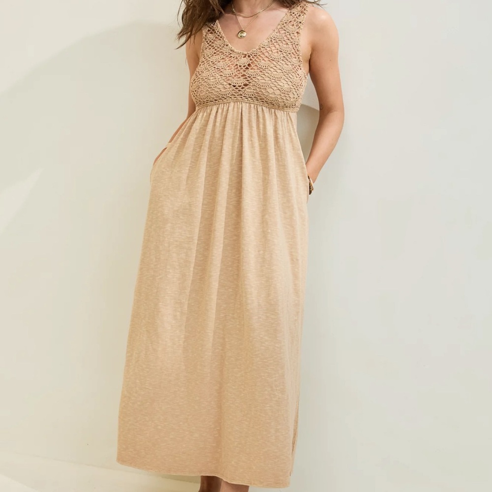 Aerie NWT Crochet Maxi Dress
